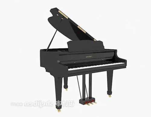 Modern Upright Piano 3d model