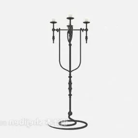 Black Iron Living Room Floor Lamp 3d model