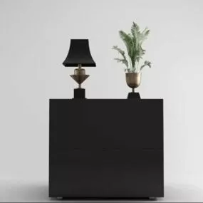Indoor Minimalist Side Cabinet 3d model