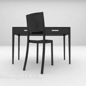 Black Desk Chair Modern Style 3d model