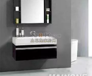 Toilet Mirror With Back Plate 3d model