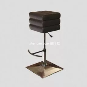 Black Square Bar Stool 3d model