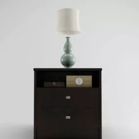 Black Wood Console Table 3d model