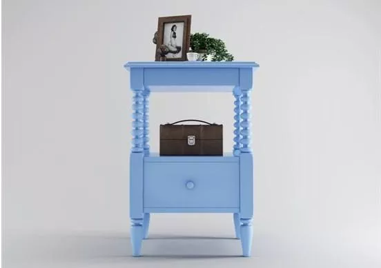 Blue Bedside Table 3d model Blue Bedside Table 3d model