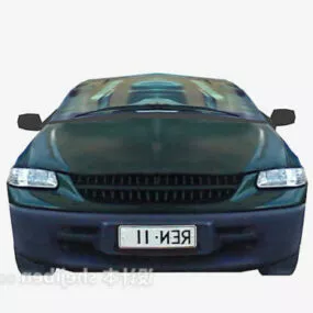 Lowpoly Blue Sedan Car 3d model