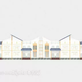 White Large Villa 3d model
