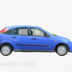 City Blue Painted Car 3d model