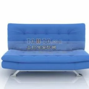 Blue Double Sofa Upholstered 3d model