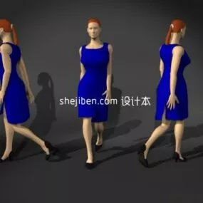 Human Character Business Woman 3d model