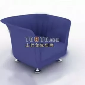 Blue Sofa Armchair 3d model