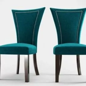 Blue Velvet Single Chair 3d model