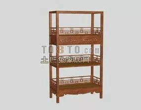 Antique Chinese Bogu Rack 3d model