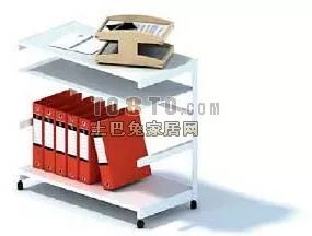 Low Bookshelf Office Supplies 3d model
