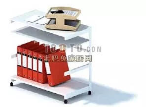 Low Bookshelf Office Supplies 3d model Low Bookshelf Office Supplies 3d model