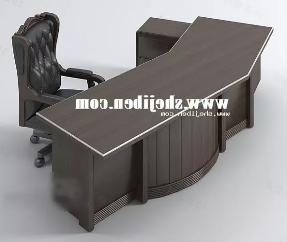 Boss Work Desk With Chair 3d model Boss Work Desk With Chair 3d model