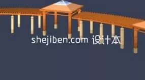 Boutique Flower Rack Pavilion Building 3d model