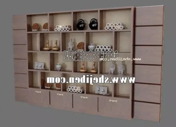 L Shape Bookcase 3d model