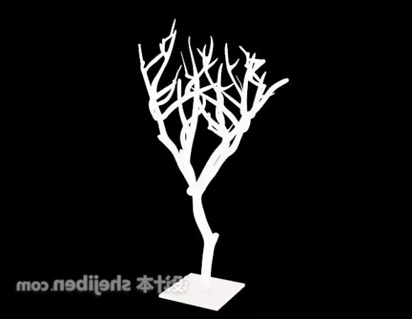 Dry Branches White Painted 3d model Dry Branches White Painted 3d model