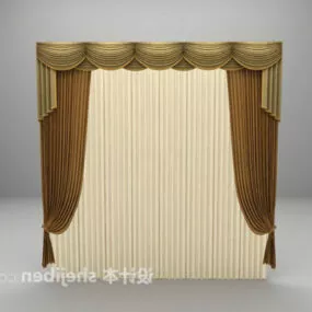 European Brown Curtain 3d model