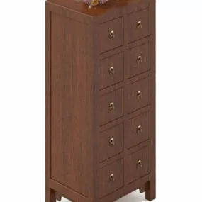 Brown Entrance Modern Hall Cabinet 3d model