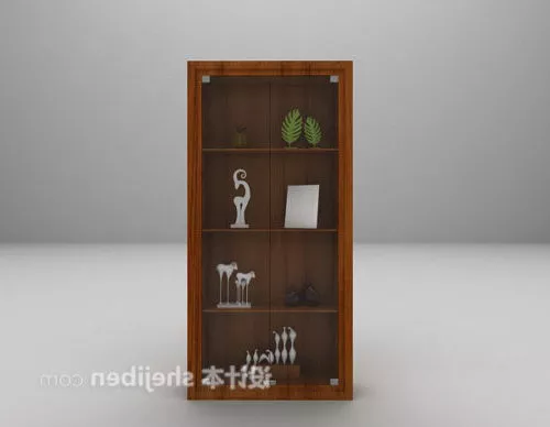 Antique Showcase With Glass Shelf 3d model