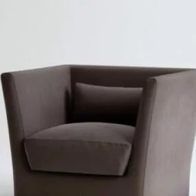 Brown Single Sofa For Living Room 3d model