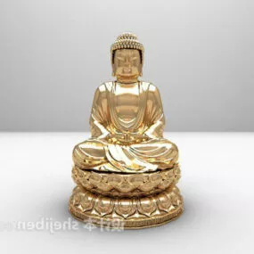 Gold Buddha Sculpture 3d model