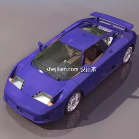 Vintage Sports Car Purple Painted 3d model