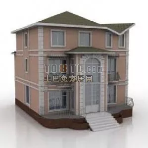 Traditional Chinese Pavilion And Corridor 3d model
