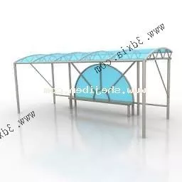 Bus Station Glass Roof 3d model