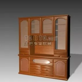 Cabinet Red Wood 3d model