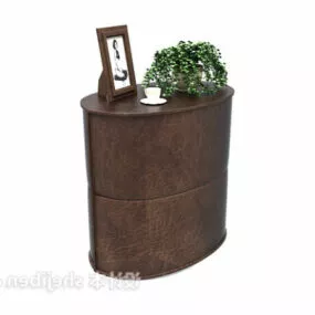 Cabinet Oval Bedside Table 3d model