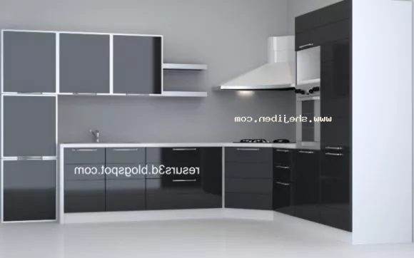 Small Kitchen Design U Shape 3d model