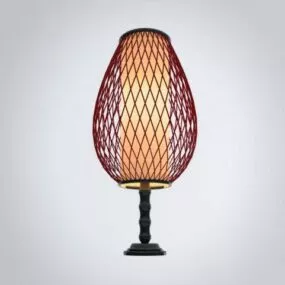 Chinese Study Rattan Lamp 3d model