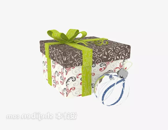 Gift Box And Bow 3d model