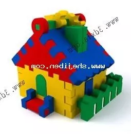 Cartoon House Kindergarten Toy 3d model