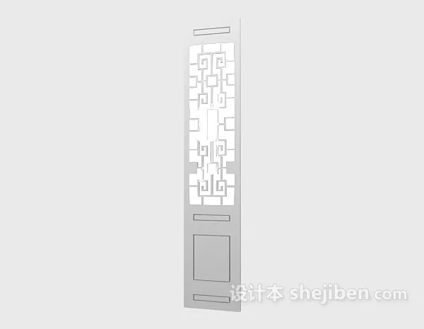 Antique Door With Carved Frame Panel 3d model