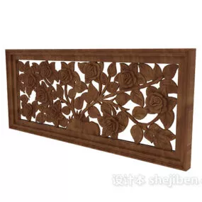 Wood Carved Plaster Decorative Board 3d model