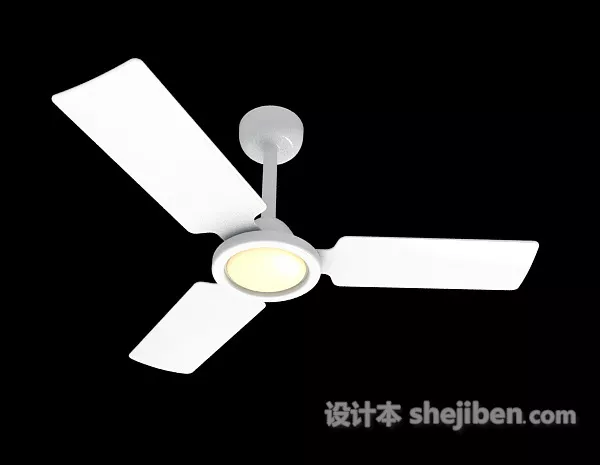 Modern Ceiling Fan Wooden Blade 3d model