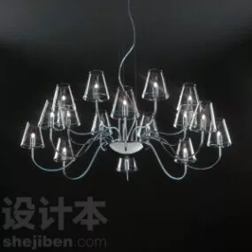 Glass Chandelier Modernism 3d model