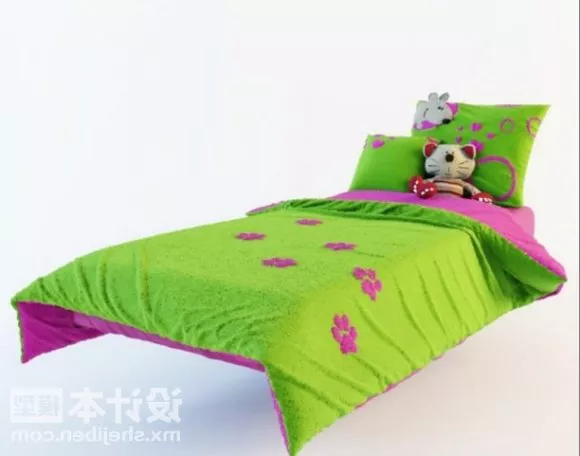 Realistic Children Single Bed 3d model Realistic Children Single Bed 3d model