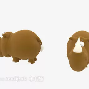 Animal Stuffed Toy Buffalo 3d model