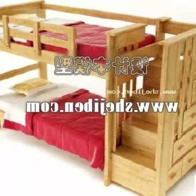 Children Bunkbed Wood Material 3d model