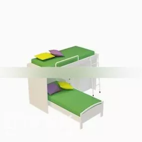 White Children Bunkbed 3d model
