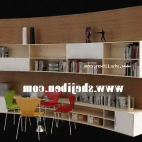Library Bookcase Workspace 3d model