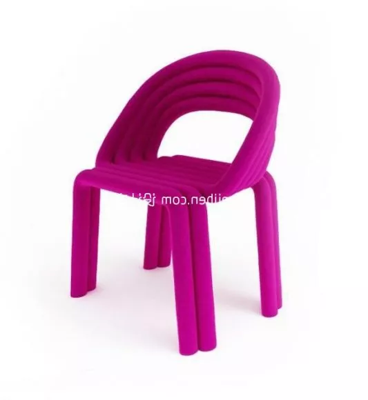 Plastic Chair With Drawer Under 3d model
