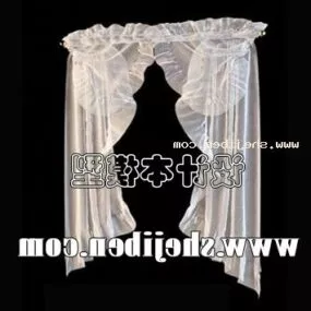 Transparent Curtain White Style 3d model