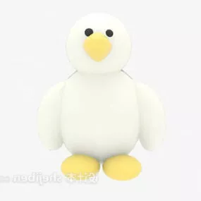 Children Stuffed Toy White Duck 3d model