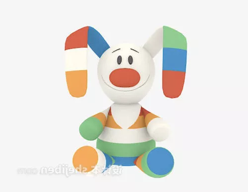 Rabbit Cartoon Rigged Character 3d model