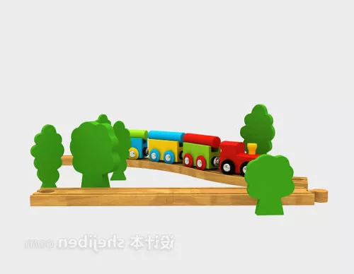 Children Toy Train Set 3d model Children Toy Train Set 3d model